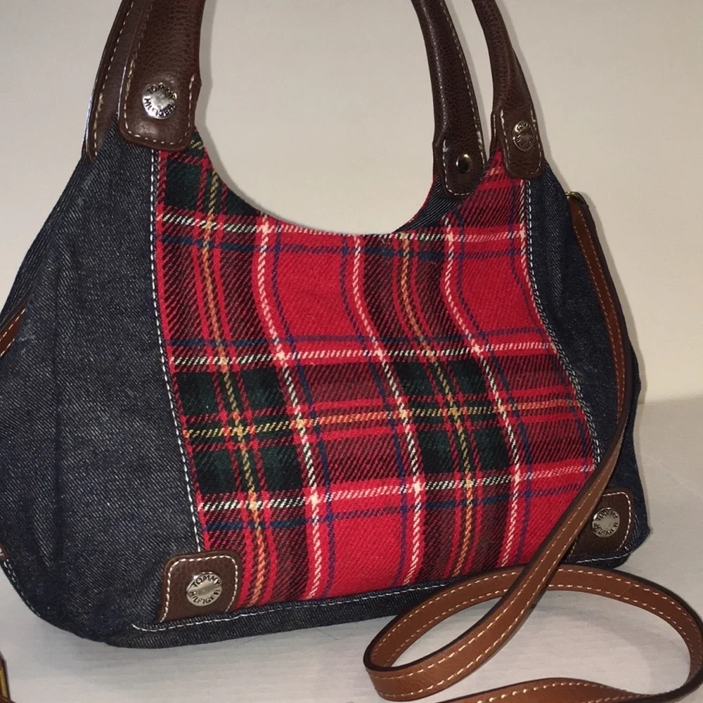 Tommy Hilfiger Tartan Shoulder Bag 
Crossbody Bag Red White and Blue - Picture 5 of 17